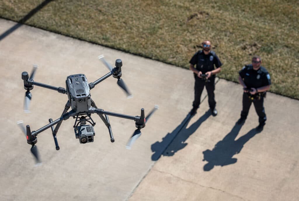 Smarttech Security surveillance drone with security officers