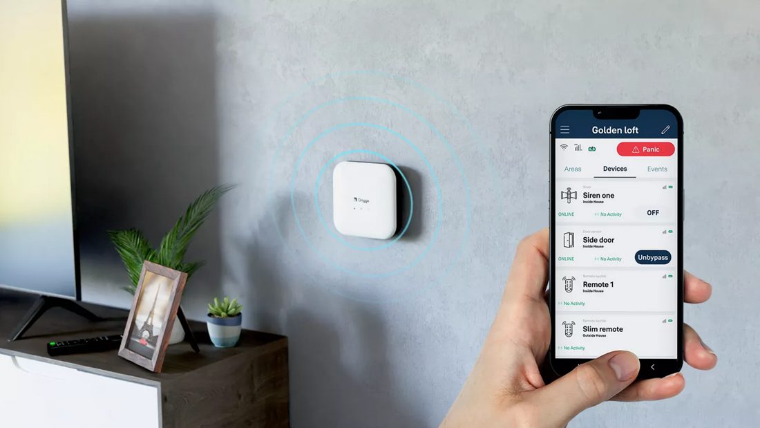 Smart alarm hub controlled from a phone app